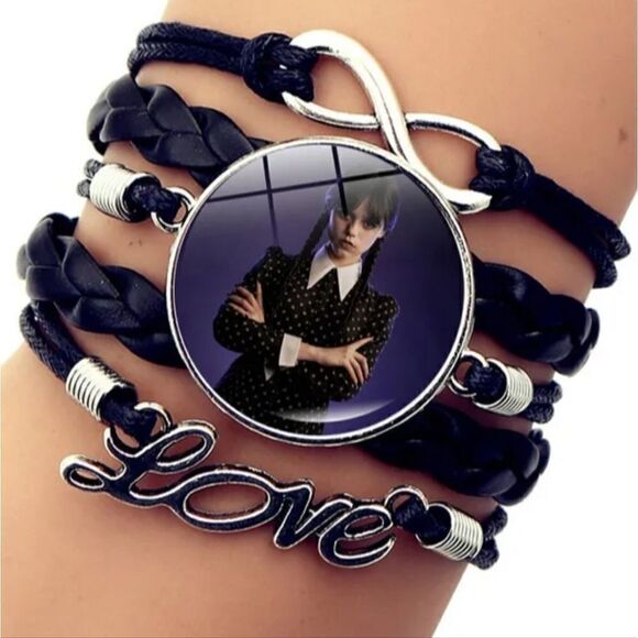 3 for 26 - Wednesday Addams Leather Bracelet - Picture 1 of 1